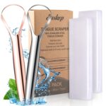 Tongue Scraper (2 Pack), Wide-Head Tongue Cleaner with Nice Carrying Box, Easkep 100% Stainless Steel Tongue Scrapers Cleaners, for Men, Women, Adults, Kids