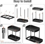 Multi-Purpose Pull-Out Storage Organizers, Under Sink/Cabinet Organizers and Storage for Bathroom & Kitchen, Black, 12.8 Inches, 2 Packs - Image 7
