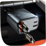 LISEN Retractable Car Charger, 69W USB C Car Accessories Adapter for iPhone 17 USB C Charger Fast Charging, Gifts for Women Men, Travel Essentials, for iPhone 17 Pro Max Air 16 15 14 13 12 Samsung S25