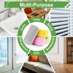 4-Pack Damp Clean Duster Sponge,Reusable Magic Dusting Sponge Brush for Cleaning Blinds, Glass, Baseboards,Vents,Railings,Mirrors,Window Track Grooves and Faucets (Grey,Yellow,Pink,Green) - Image 5