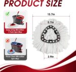 20Pack Mop Replace Head, 100% Microfiber Spin Mop Refill Compatible with O-Ceda Easy Wring 1-Tank System, Spin Mop Head Replacement for Easy Household Deep Cleaning & Machine Washable - Image 2