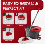 20Pack Mop Replace Head, 100% Microfiber Spin Mop Refill Compatible with O-Ceda Easy Wring 1-Tank System, Spin Mop Head Replacement for Easy Household Deep Cleaning & Machine Washable - Image 5